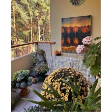 Autumn Reflection – original oil painting on canvas, 75×95cm. Artist: Marina Stognieva